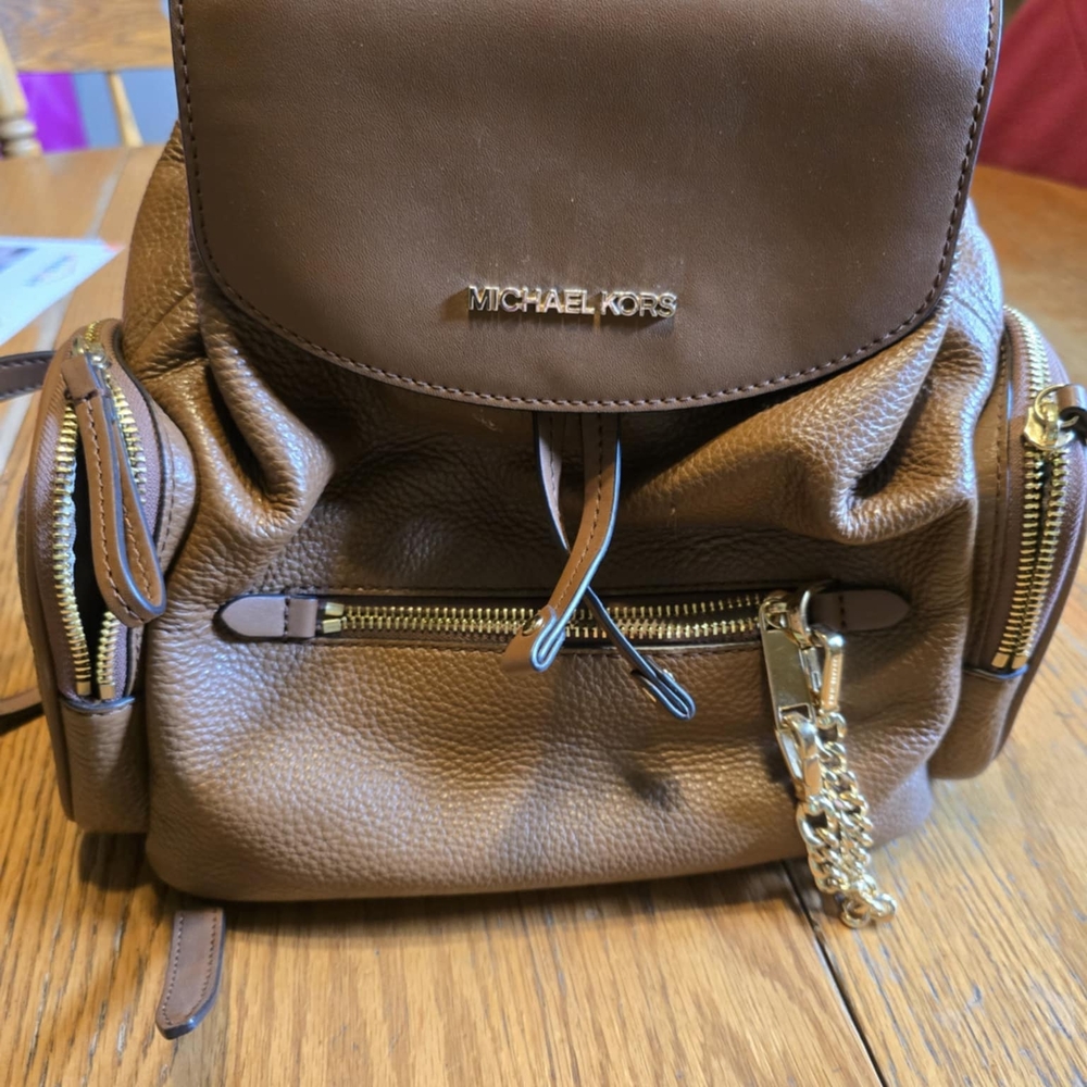 Michael Kors Brown Leather Backpack